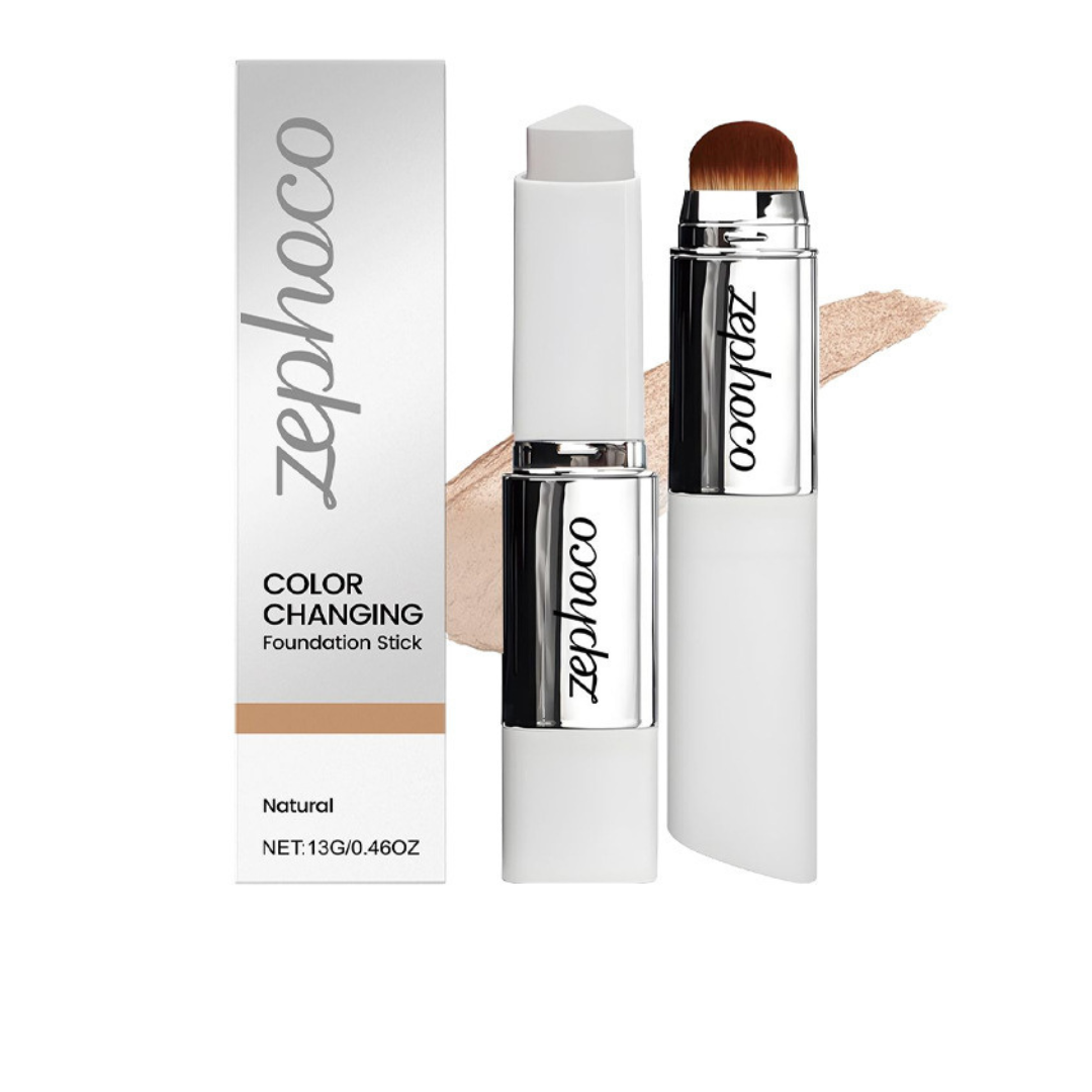 Zephoco Glass Skin Dual-Ended Foundation Stick with Brush