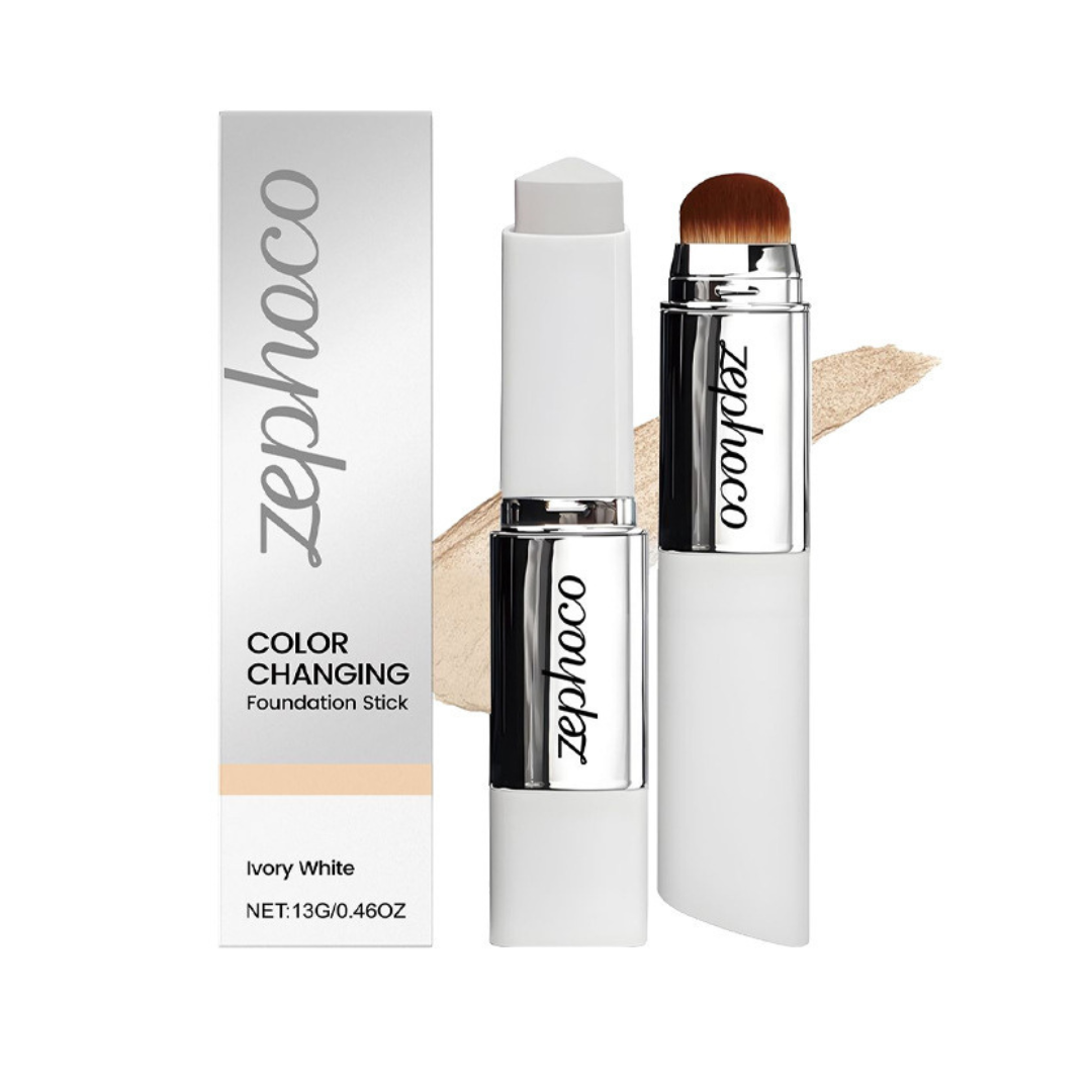 Zephoco Glass Skin Dual-Ended Foundation Stick with Brush