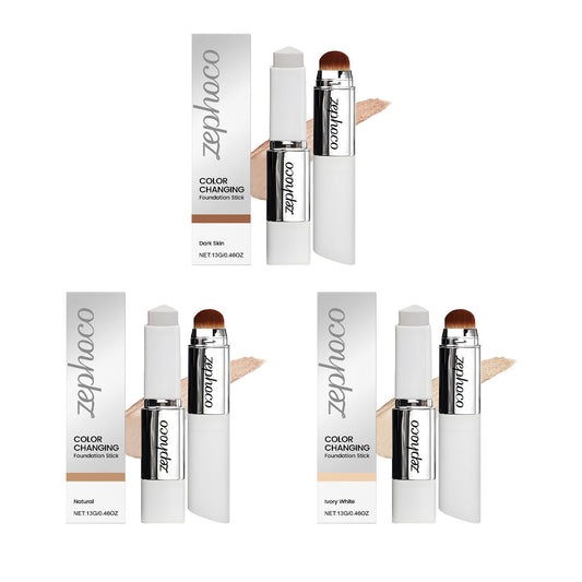 Zephoco Glass Skin Dual-Ended Foundation Stick with Brush