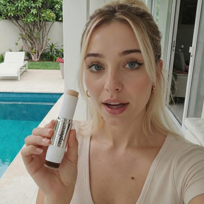 Zephoco Glass Skin Dual-Ended Foundation Stick with Brush